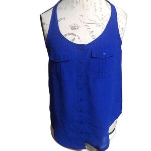 Marisol Blue sleeveless blouse Size M
